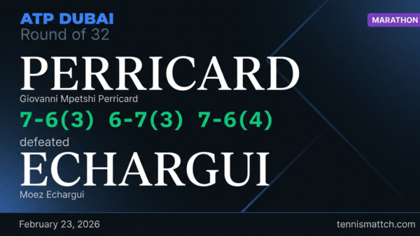 Giovanni Mpetshi Perricard vs Moez Echargui — ATP Dubai 2026