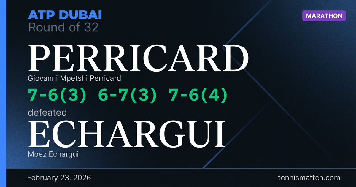 Giovanni Mpetshi Perricard vs Moez Echargui — ATP Dubai 2026