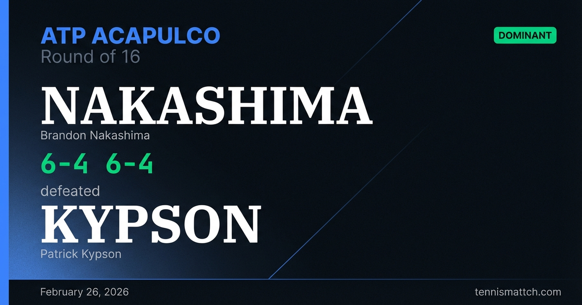 Brandon Nakashima vs Patrick Kypson — ATP Acapulco 2026