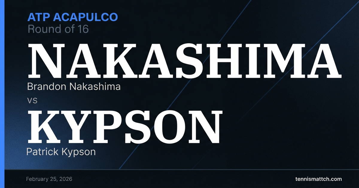 Brandon Nakashima vs Patrick Kypson — ATP Acapulco 2026 Preview