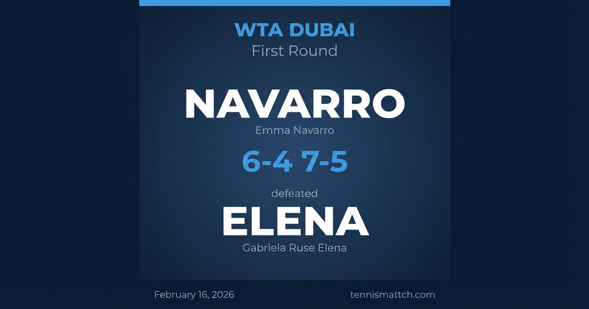 Emma Navarro vs Gabriela Ruse Elena — WTA Dubai 2026