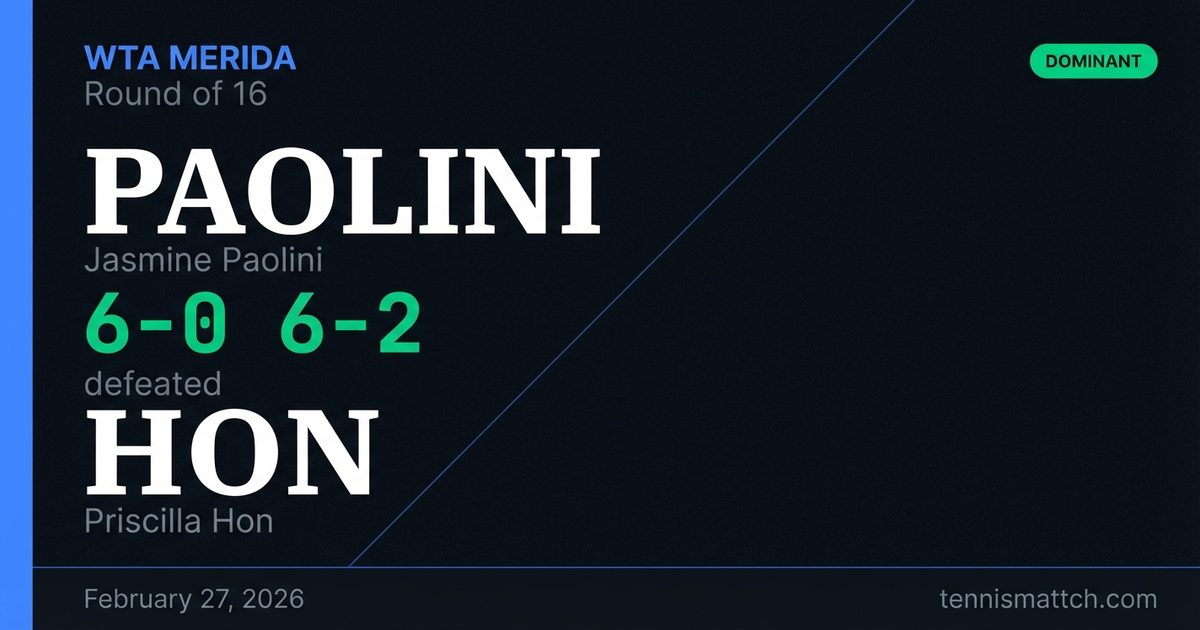 Jasmine Paolini vs Priscilla Hon — WTA Merida 2026