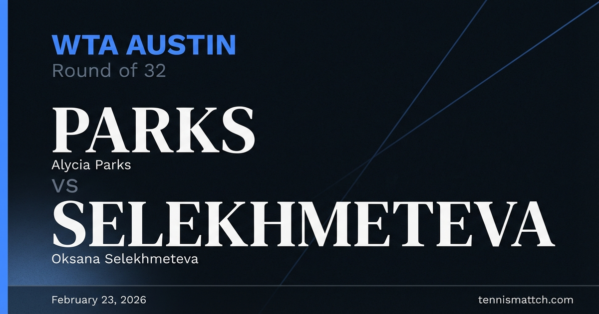 Alycia Parks vs Oksana Selekhmeteva — WTA Austin 2026 Preview