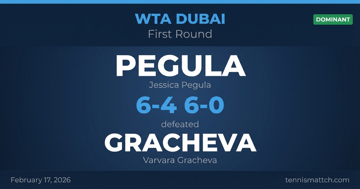 Jessica Pegula vs Varvara Gracheva — WTA Dubai 2026