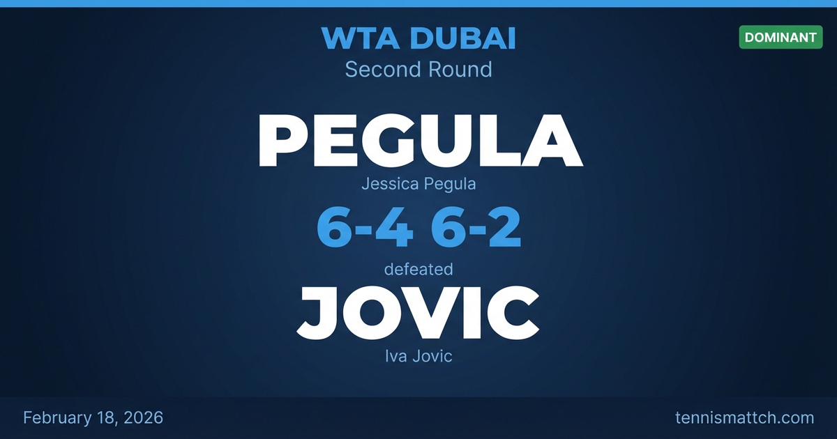 Jessica Pegula vs Iva Jovic — WTA Dubai 2026