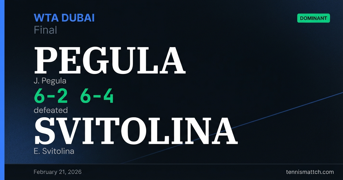 J. Pegula vs E. Svitolina — WTA Dubai 2026