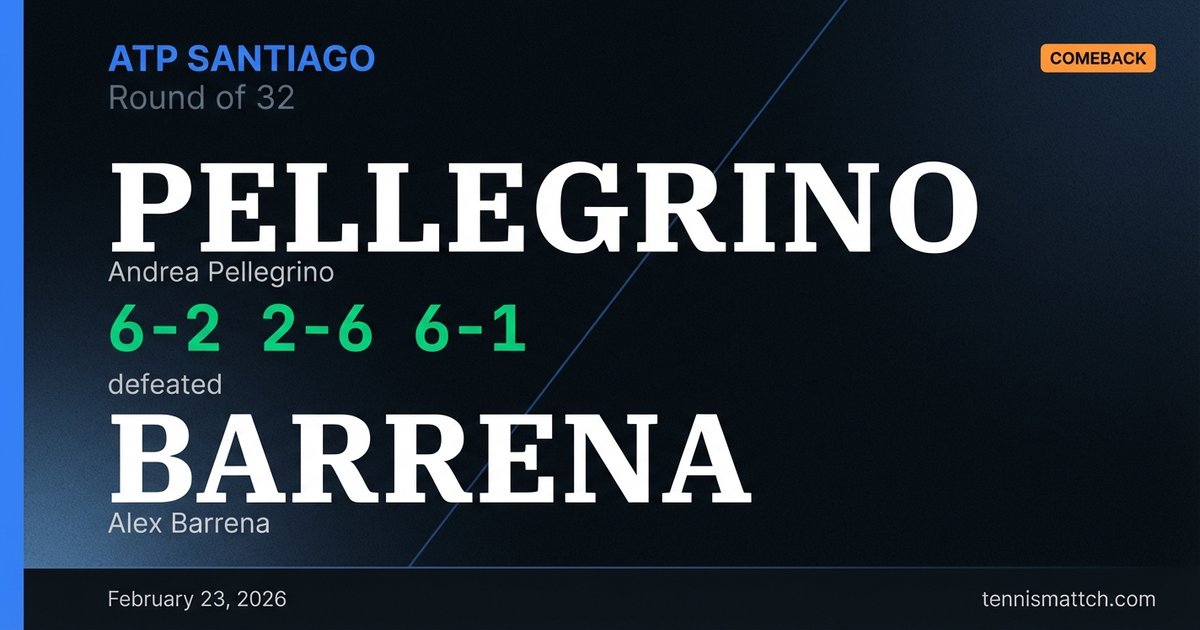 Andrea Pellegrino vs Alex Barrena — ATP Santiago 2026
