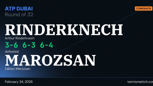 Arthur Rinderknech vs Fabian Marozsan — ATP Dubai 2026