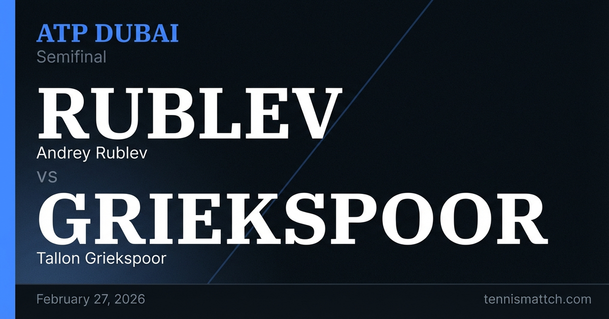 Andrey Rublev vs Tallon Griekspoor — ATP Dubai 2026 Preview