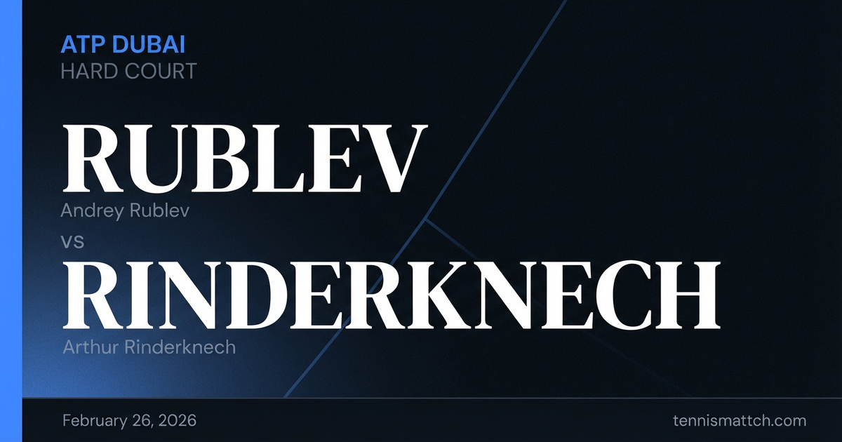 Andrey Rublev vs Arthur Rinderknech — ATP Dubai 2026 Preview