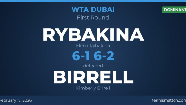 Elena Rybakina vs Kimberly Birrell — WTA Dubai 2026