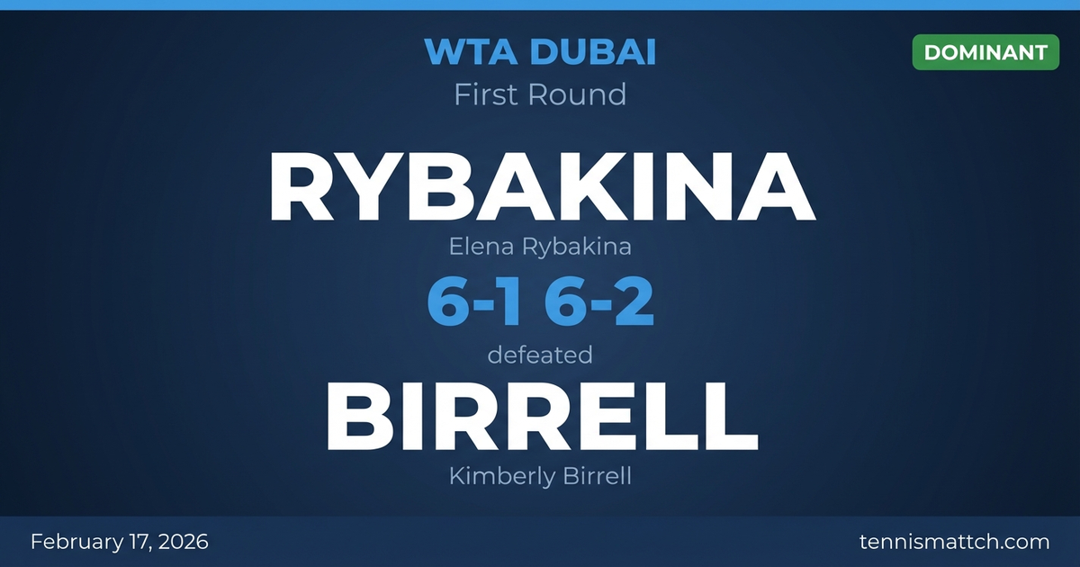 Elena Rybakina vs Kimberly Birrell — WTA Dubai 2026