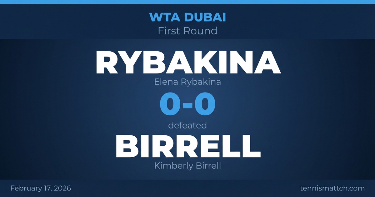 Elena Rybakina vs Kimberly Birrell — WTA Dubai 2026 Preview