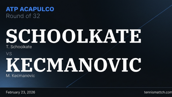 T. Schoolkate vs M. Kecmanovic — ATP Acapulco 2026 Preview