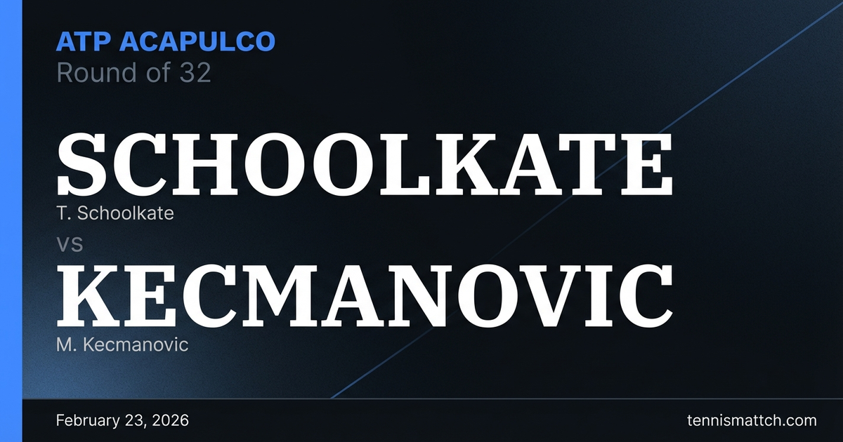 T. Schoolkate vs M. Kecmanovic — ATP Acapulco 2026 Preview