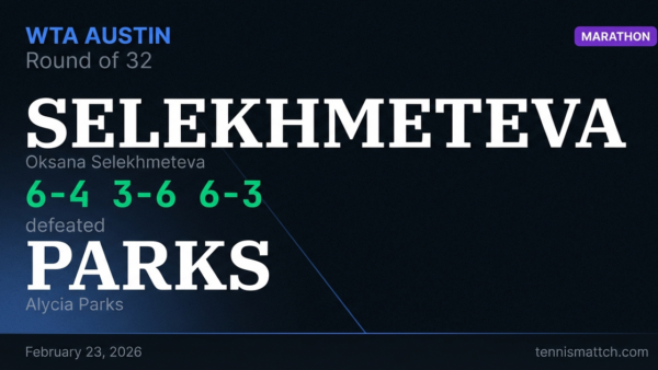 Oksana Selekhmeteva vs Alycia Parks — WTA Austin 2026