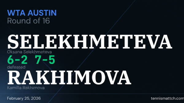 Oksana Selekhmeteva vs Kamilla Rakhimova — WTA Austin 2026