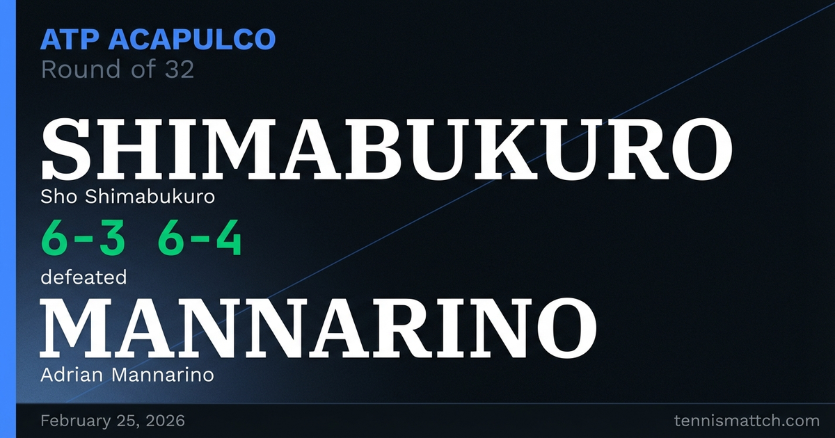 Sho Shimabukuro vs Adrian Mannarino — ATP Acapulco 2026