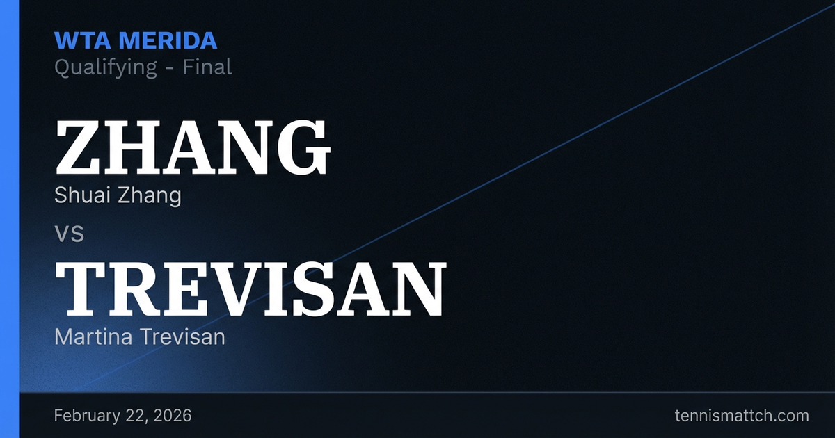 Shuai Zhang vs Martina Trevisan — WTA Merida 2026 Preview
