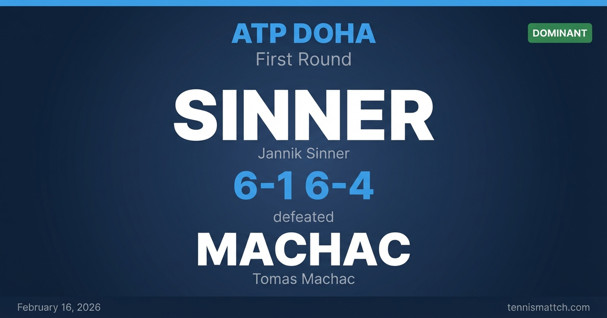 Jannik Sinner vs Tomas Machac — ATP Doha 2026