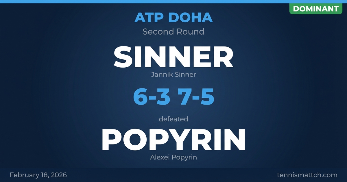 Jannik Sinner vs Alexei Popyrin — ATP Doha 2026