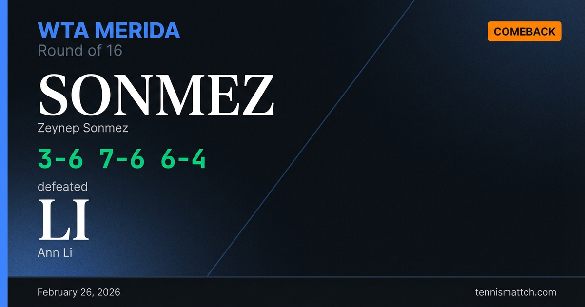 Zeynep Sonmez vs Ann Li — WTA Merida 2026