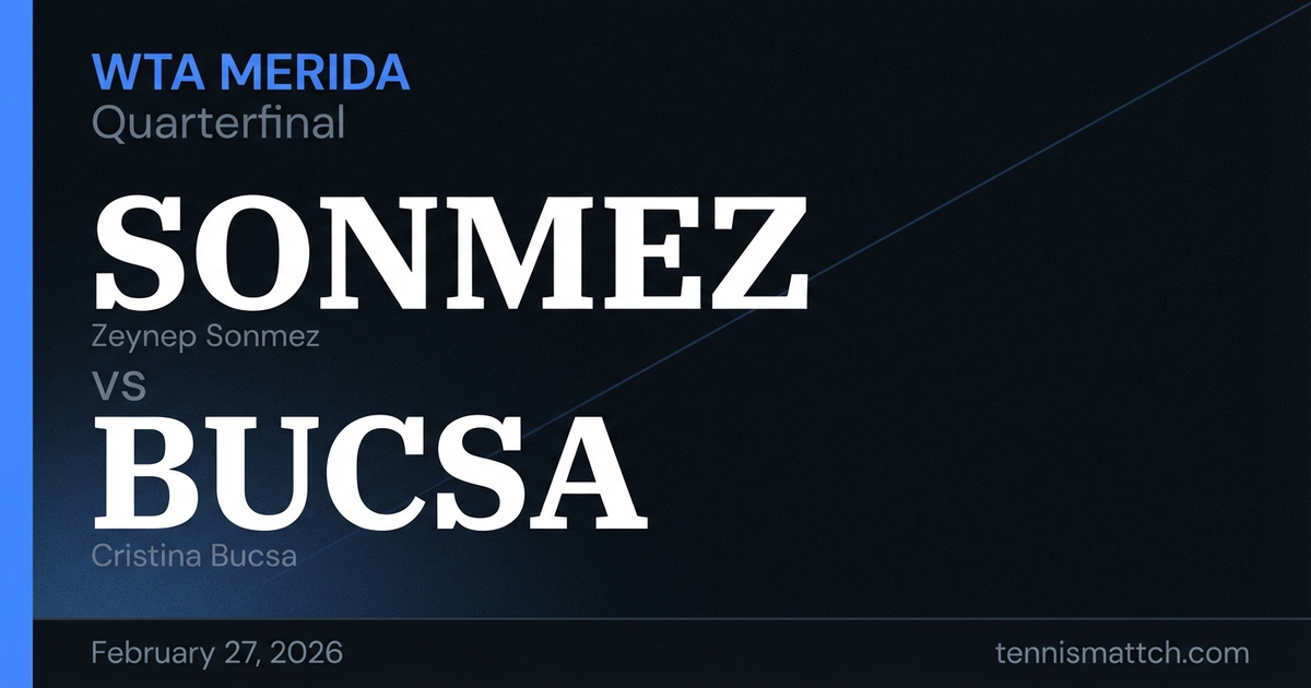 Zeynep Sonmez vs Cristina Bucsa — WTA Merida 2026 Preview