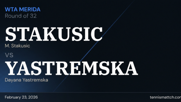 M. Stakusic vs Dayana Yastremska — WTA Merida 2026 Preview