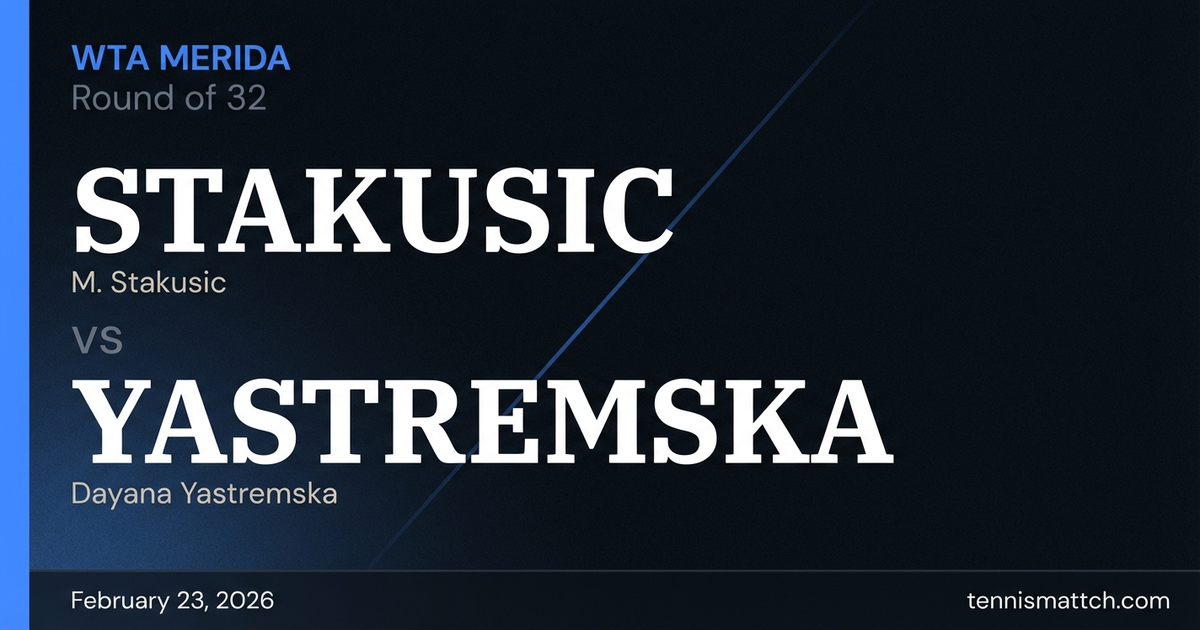 M. Stakusic vs Dayana Yastremska — WTA Merida 2026 Preview