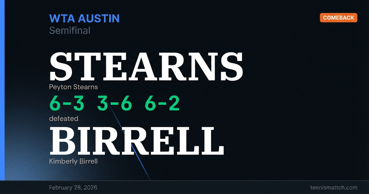 Peyton Stearns vs Kimberly Birrell — WTA Austin 2026