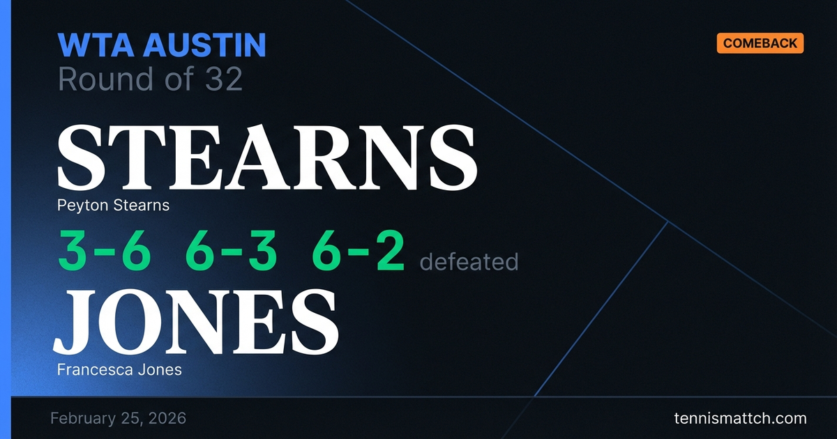 Peyton Stearns vs Francesca Jones — WTA Austin 2026