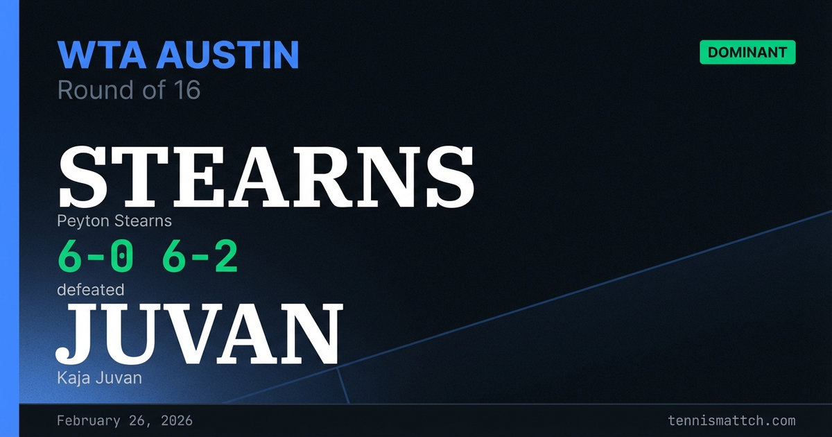 Peyton Stearns vs Kaja Juvan — WTA Austin 2026