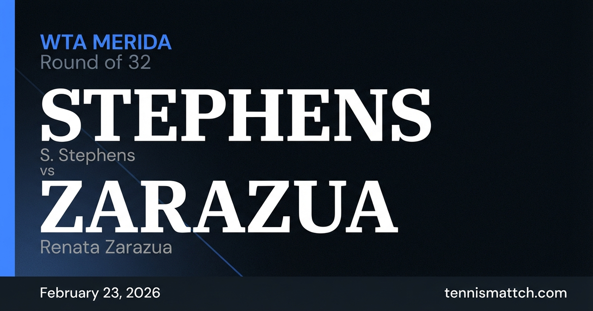 S. Stephens vs Renata Zarazua — WTA Merida 2026 Preview