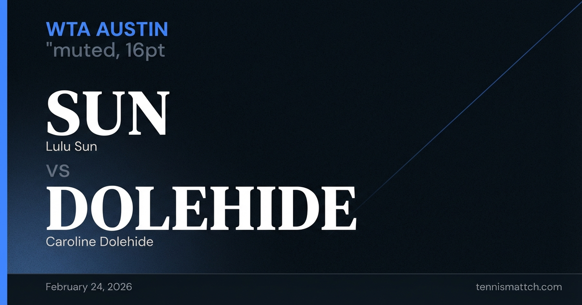 Lulu Sun vs Caroline Dolehide — WTA Austin 2026 Preview
