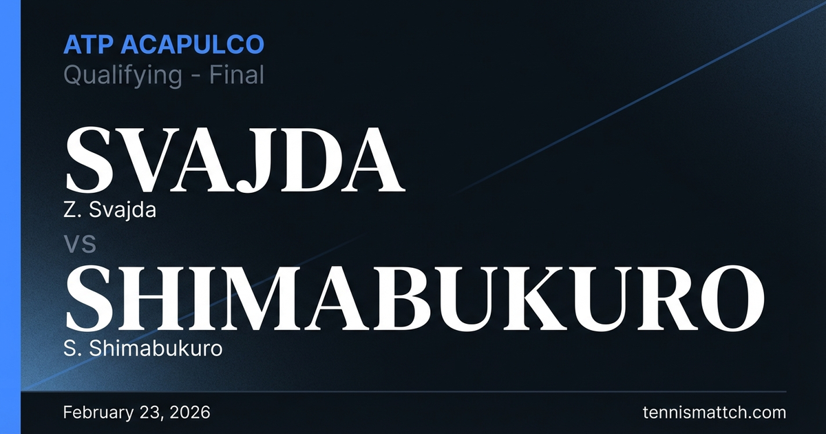 Z. Svajda vs S. Shimabukuro — ATP Acapulco 2026 Preview