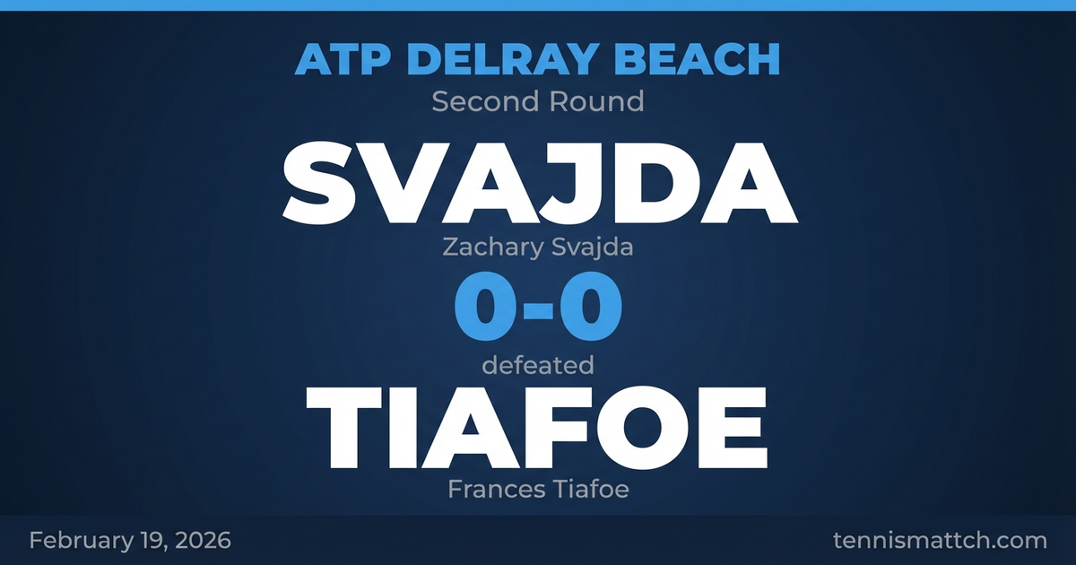 Zachary Svajda vs Frances Tiafoe — ATP Delray Beach 2026 Preview
