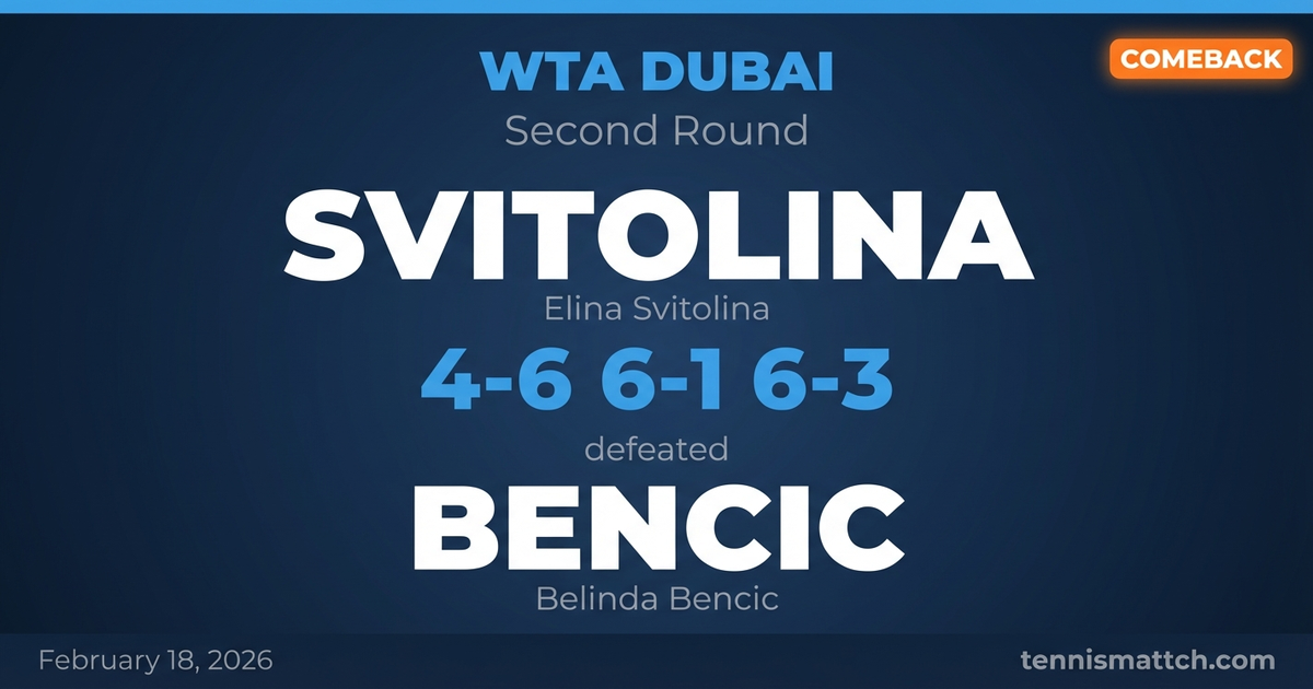 Elina Svitolina vs Belinda Bencic — WTA Dubai 2026