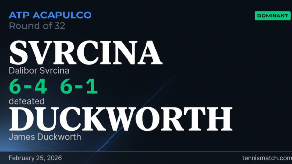 Dalibor Svrcina vs James Duckworth — ATP Acapulco 2026