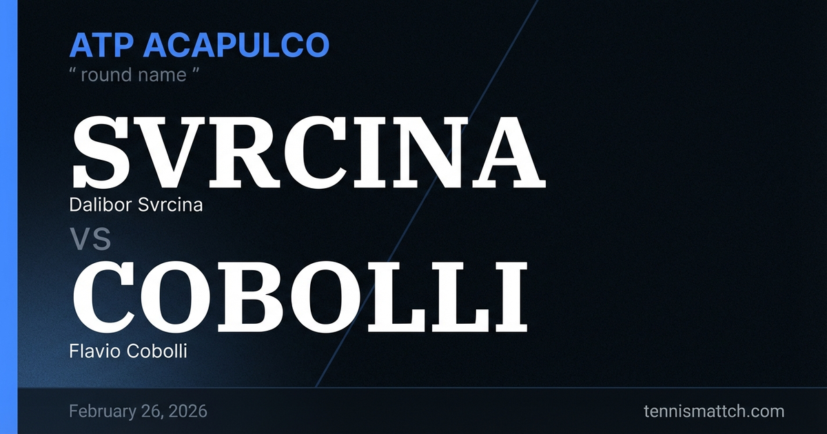 Dalibor Svrcina vs Flavio Cobolli — ATP Acapulco 2026 Preview