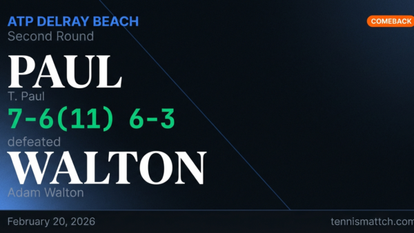 T. Paul vs Adam Walton — ATP Delray Beach 2026