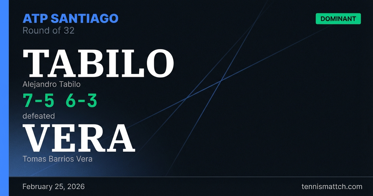 Alejandro Tabilo vs Tomas Barrios Vera — ATP Santiago 2026