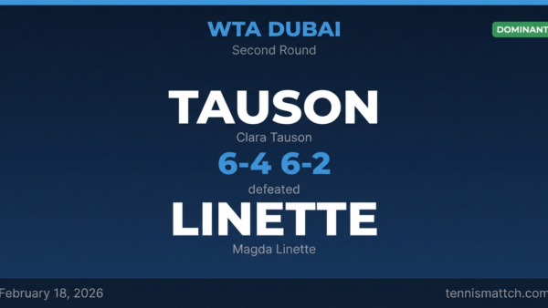 Clara Tauson vs Magda Linette — WTA Dubai 2026