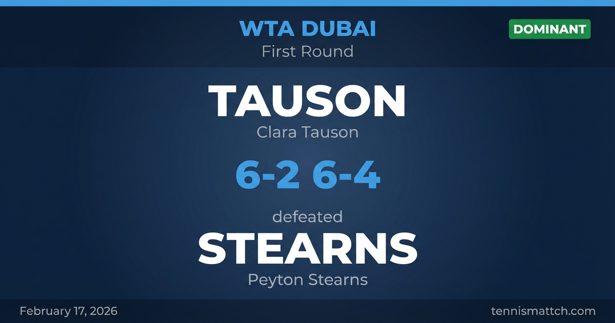 Clara Tauson vs Peyton Stearns — WTA Dubai 2026
