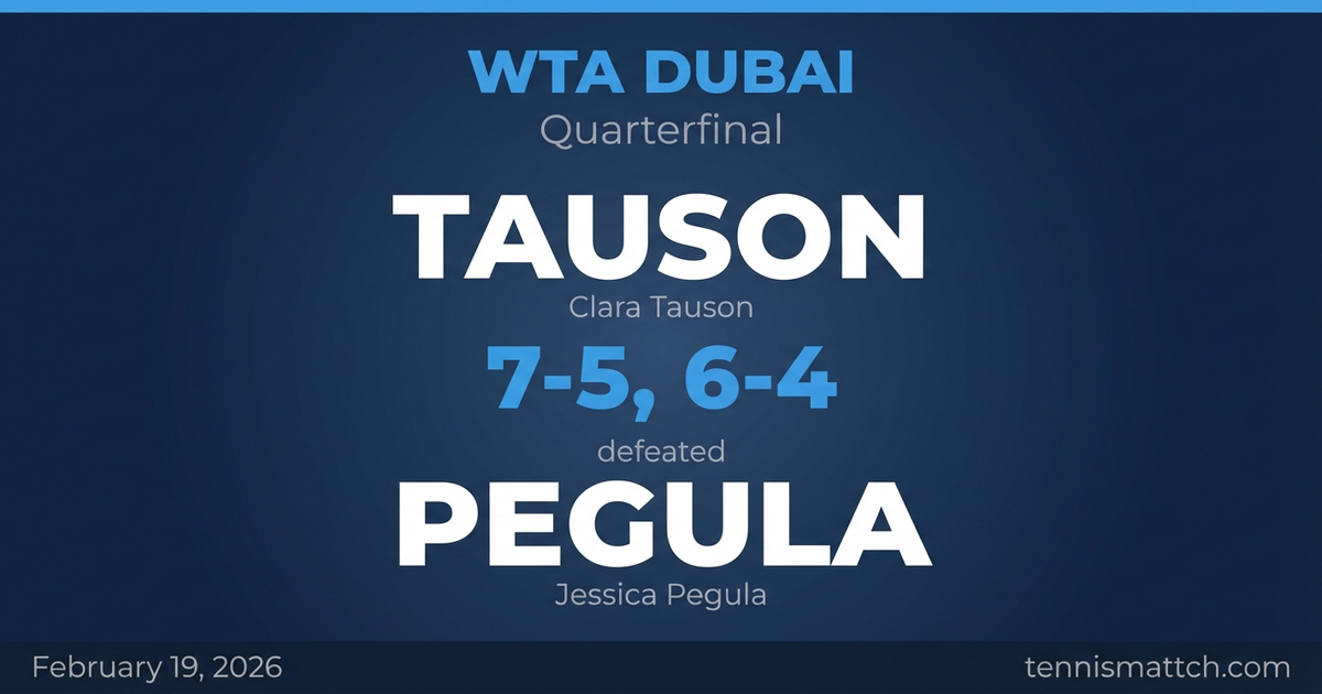 Clara Tauson vs Jessica Pegula — WTA Dubai 2026 Preview