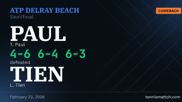 T. Paul vs L. Tien — ATP Delray Beach 2026