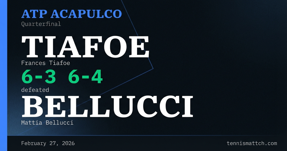 Frances Tiafoe vs Mattia Bellucci — ATP Acapulco 2026