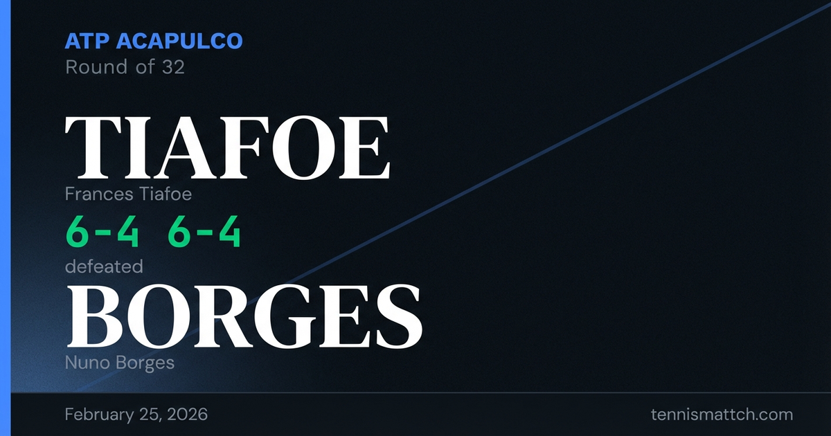 Frances Tiafoe vs Nuno Borges — ATP Acapulco 2026