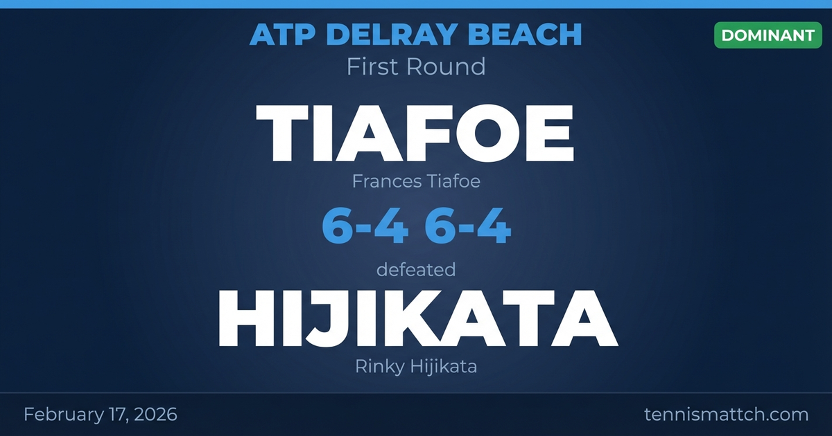 Frances Tiafoe vs Rinky Hijikata — ATP Delray Beach 2026
