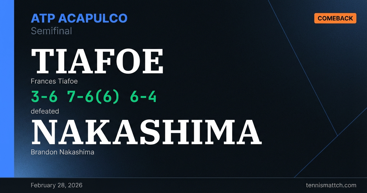 Frances Tiafoe vs Brandon Nakashima — ATP Acapulco 2026