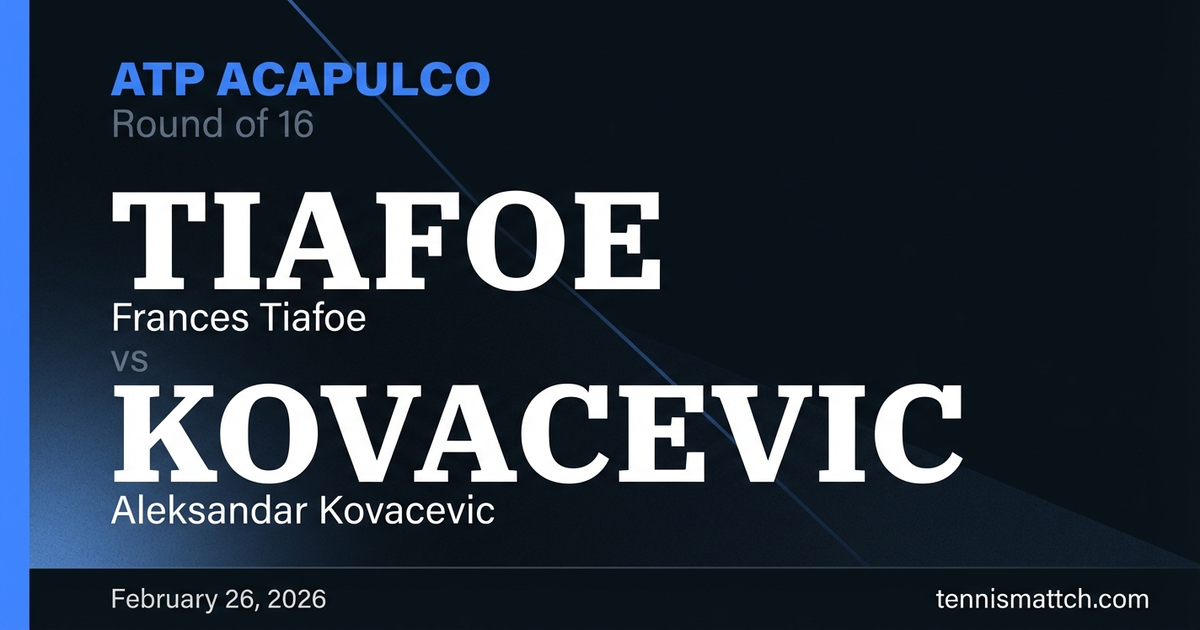 Frances Tiafoe vs Aleksandar Kovacevic — ATP Acapulco 2026 Preview